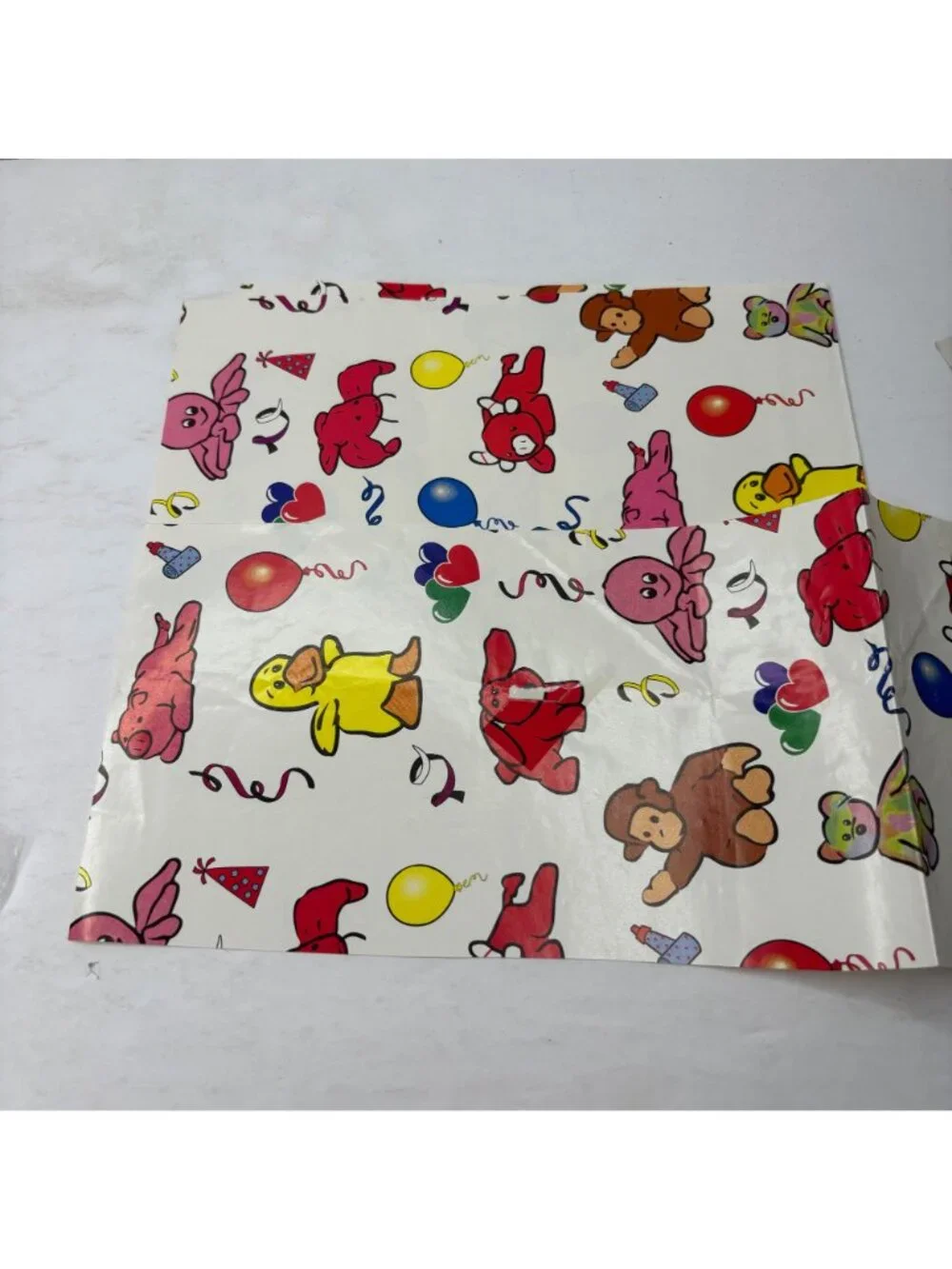 Vintage Wrapping Paper Scrap Pieces Golf Birthday Beanie Babies Fishing Bears